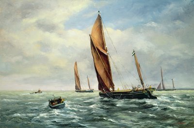 Segelbarkenrennen auf der Medway von Vic Trevett